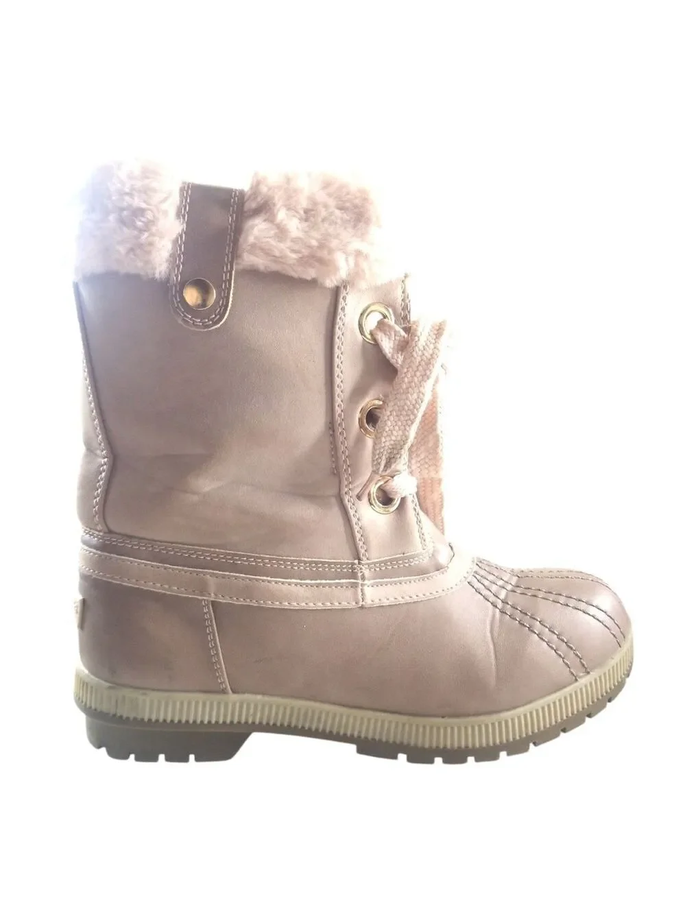 London Fog Milly Taupe Waterproof Winter Duck Boots Size 11